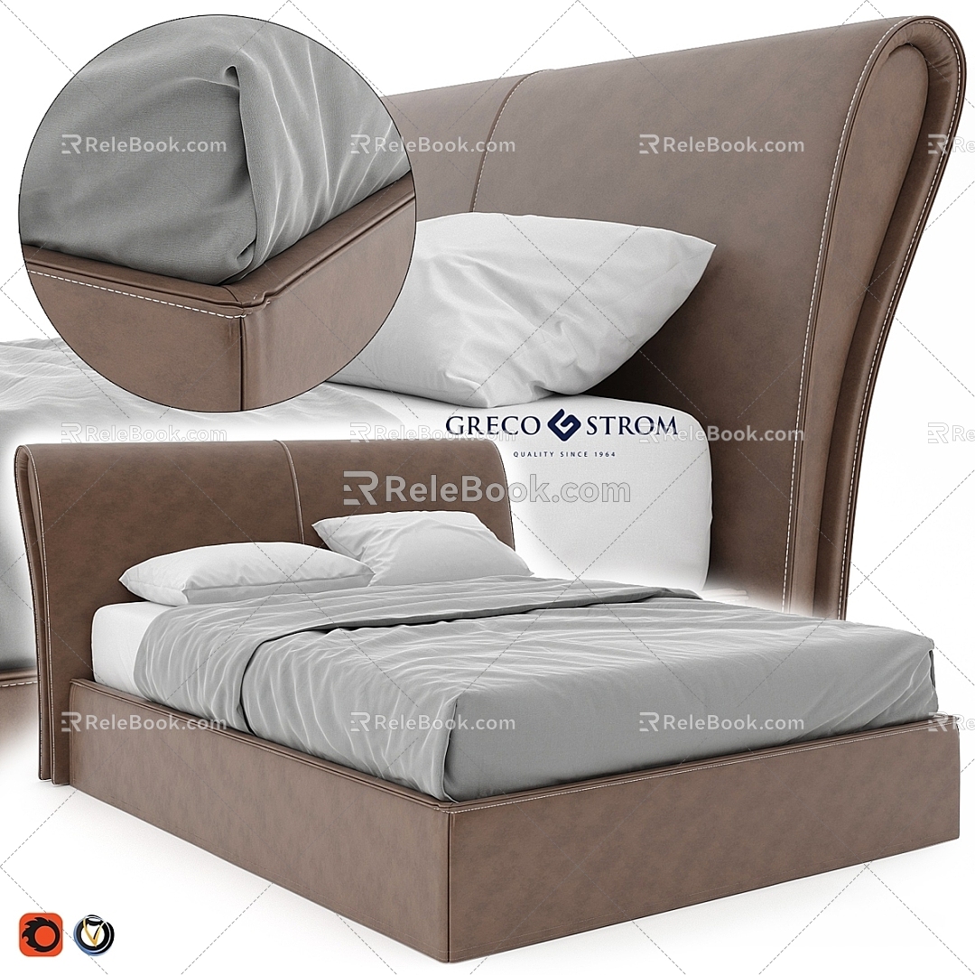 Modern Other grecostrom Bedding Ring Leather Bedspread 3d model