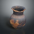 Ancient Greek Vase With Figural Design Geometric Patterns And Traditional Terracotta Craftsmanship