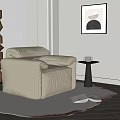 BAXTER Single Sofa Elephant Ears Sofa 3d model