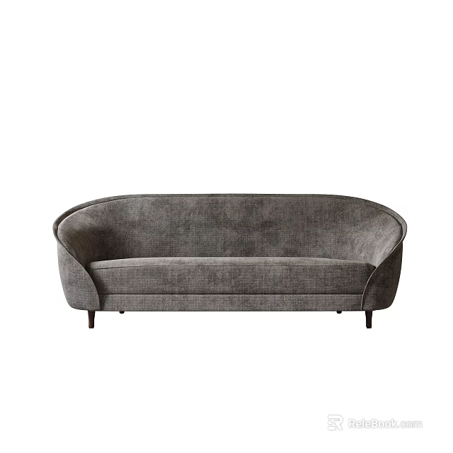 Modern Gray Fabric Sectional Sofa Featuring Sleek Design And Comfortable Seats 3d model