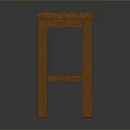 Brown Wooden Stool With Square Seat And Four Legs Simple Design