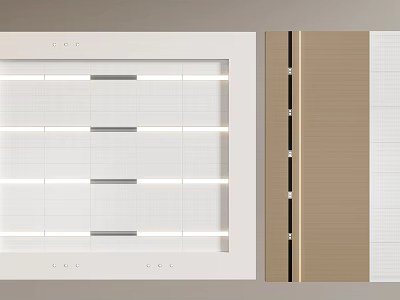 Modern Ceiling Design With Grid Panels Integrated Lighting And Accent Strips 3d model