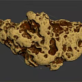 Natural Gold Nugget With Rough Reflective Surface And Irregular Texture On Black Background 3d model