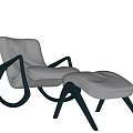 White Leather Rocking Lounge Chair With Black Frame And Matching Ottoman Modern Design