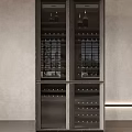 Modern Wine Cabinet With Glass Doors And Built In Wine Bottle Racks