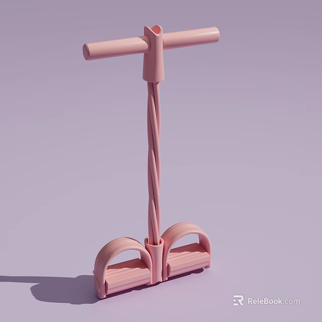 Pink Sports Training Equipment Stand with Crossbar and Stable Base Structure 3d model 