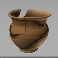 Broken Clay Pot With Visible Cracks And Chipped Rim On Dark Background