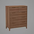 Modern Wooden Chest of Drawers with Six Drawers Brown Finish Sturdy Legs