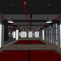 UFC Themed Fitness Gym Interior With Camo Punching Bags And Wooden Floors