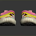 Kids Casual Canvas Shoes With Pink Upper Yellow Straps And Colorful Polka Dots