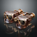Vintage Brass Binoculars With Ornate Metallic Finish And Classic Retro Design Details