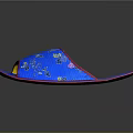 Blue Slippers with Floral Pattern and Pink Trim for Comfortable Daily Wear