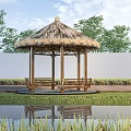 thatched pavilion country sketch pavilion pavilion landscape pavilion round pavilion landscape structure landscape gallery 3d model