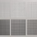 Architectural Grid Panels With Black White Grey Colors and Various Grid Patterns 3d model