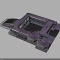 Futuristic Space Station 3D Model With Intricate Platform Design And Cosmic Structure Elements