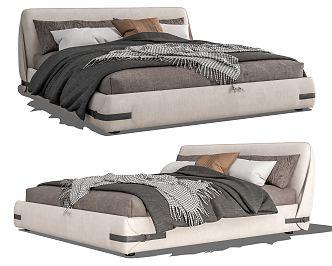 Modern Double Bed 3d model