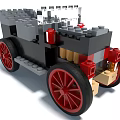 Building Blocks Vintage Car Model With Red Wheels And Black Body Design