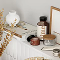 Modern Stylish Decorative Ornament Set with Vase Candle Books Wooden Tray for Home Decor