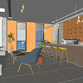 Modern pantry bar counter 3d model