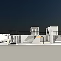 ELEA WORK CAFE Modern White Building With Open Outdoor Space And Yellow Umbrella