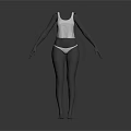 Human Organs and Body Hair Representation in 3D Human Model with White Tank Top Underwear
