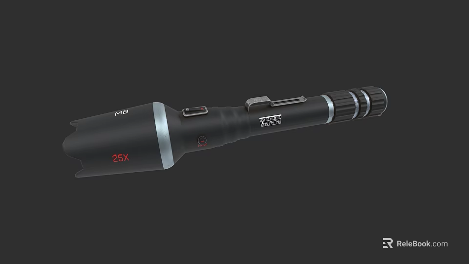 Modern Black Decorative Light With Flashlight Design And 25X PRO Features For Home 3d model