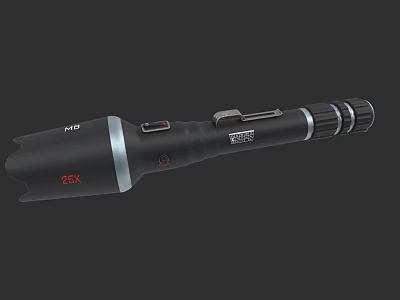 Modern Black Decorative Light With Flashlight Design And 25X PRO Features For Home 3d model