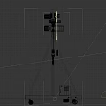 Mobile Industrial Gantry Crane with Red Frame and Electric Hoist