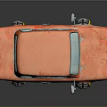 Vintage Orange Car With White Stripes Orange Interior And Unique Wheels