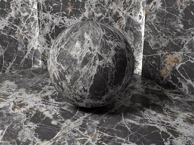 Marble Sphere Component With Textured Floor And Background Surface 3d model