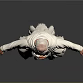 Man In White Robes With Brown Belt White Hair Long Beard Arms Outstretched Gray Background