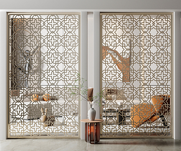 Light luxury partition screen 3d model