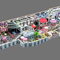 Indoor Playground Design with Colorful Zones Slides Climbing Structures and Interactive Facilities 3d model