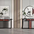 New Chinese style porch bar table 3d model