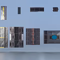 Various Equipment Components Featuring Different Shapes Striped Patterns And Circular Elements