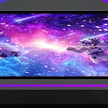 Modern KTV Room With Neon Lights Starry Ceiling Sofa TV Screen And Spacesuit Figure