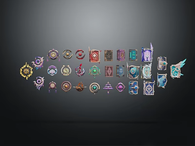 Decorative Ornament Set With Various Colorful Designs For Home Tabletop 3d model