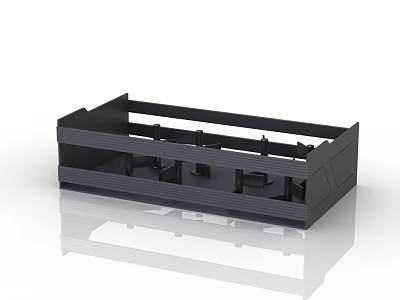 Black Modern Cabinet Design With Open Shelves And Multiple Storage Compartments 3d model