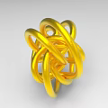 Golden Metal Intertwined Rings Decorative Ornament Decoration Set with Modern Design