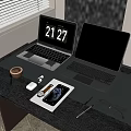 Computer Desktop Computer Laptop Monitor Digital Equipment Office Equipment 3d model