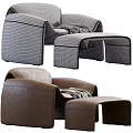 Modern Green and Brown Accent Chairs with Ottoman and Plush Blanket