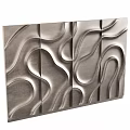 Modern Metallic Wall Decor With Wavy Pattern And Textured Surface Design 3d model