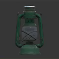 Vintage Green Candle Lamp With Metal Frame And Glass Shade Decorative Lighting Design