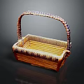 Woven Storage Basket With Decorative Handle And Striped Design For Home Use
