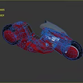 Stylish Red Motorcycle With Transparent Windshield Brown Seat Red Wheels And Decorative Graphics