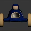 Electric Toy Blue Race Car with Number 3 and Yellow Wheels for Kids