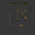Cartoon Style 3D Obstacle Course Scene With Metal Platforms And Colored Blocks