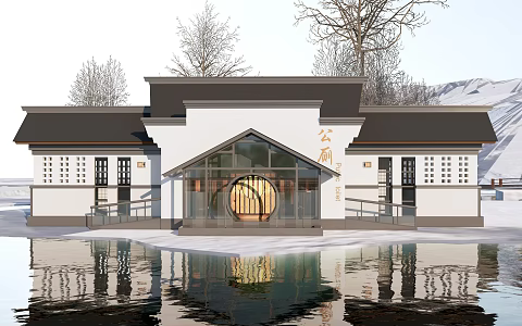 New Chinese Style Public Toilet Public Toilet Public Toilet Building Tourist Toilet Public Toilet 3d model