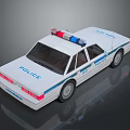 White Police Car Toy Model With Red Blue Lights And POLICE Lettering