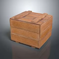 Sturdy Wooden Storage Box With Square Shape And Top Planks For Home Organization